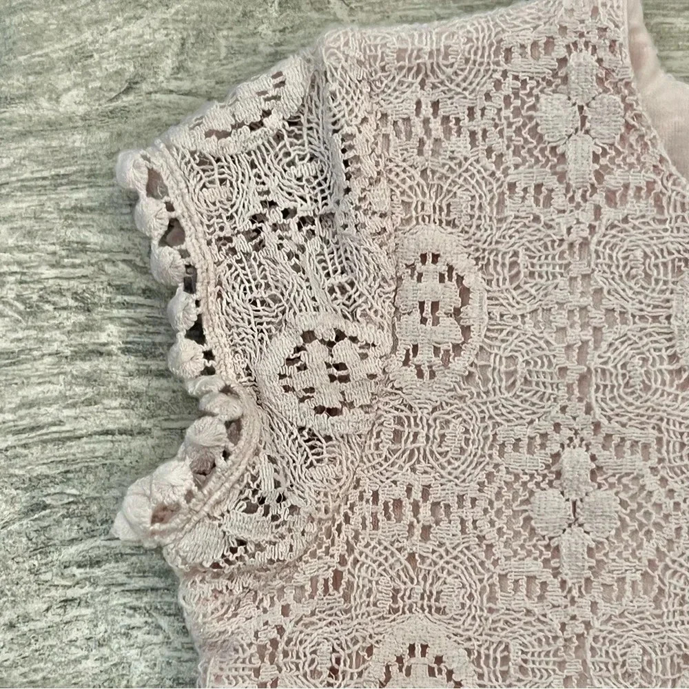 Mimo & Co Baby Girl Lace Dress Size 24 Months Blush Pale Pink - Picture 4 of 9